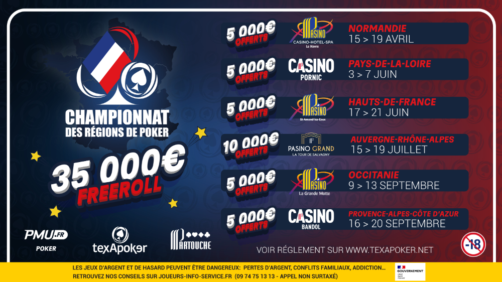 CHAMPIONNAT DES REGIONS DE POKER : Un nouveau circuit régional de poker annoncé par Texapoker pour 2026 ! 